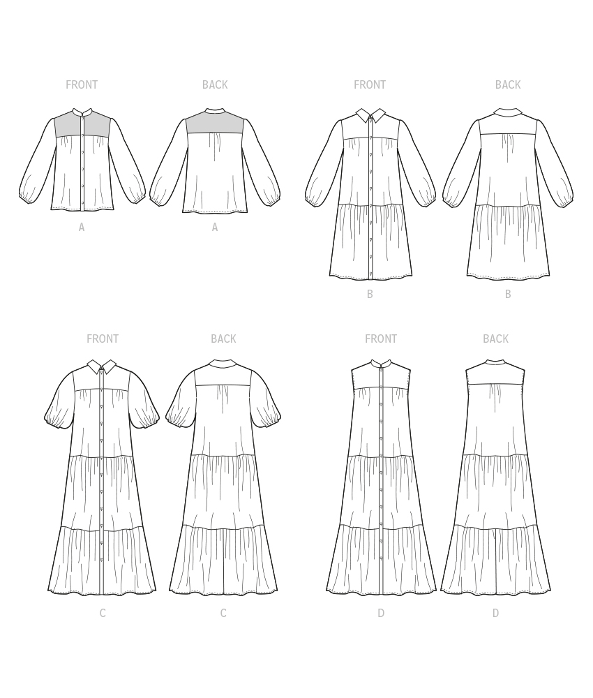 Patron McCall's n°8285 - Haut et robes chemisier à volants
