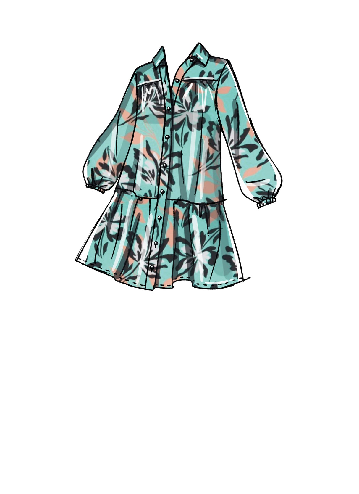 Patron McCall's n°8285 - Haut et robes chemisier à volants