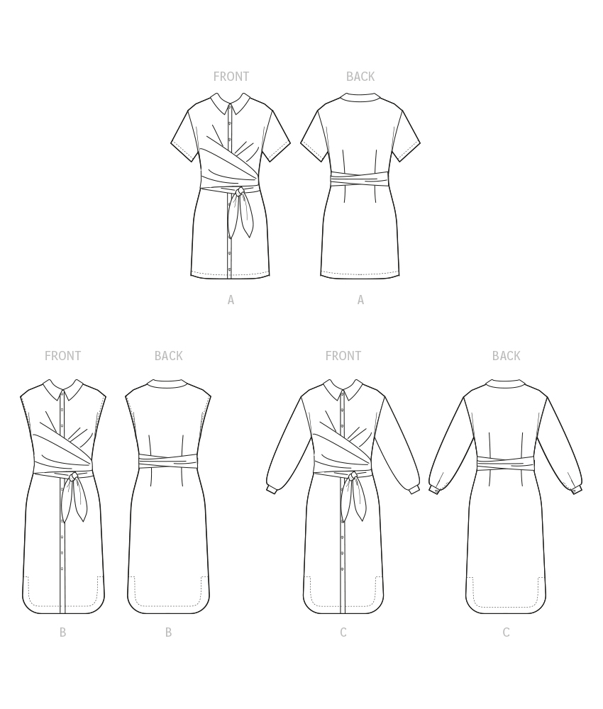 Patron McCall's n°8286 - Robe-chemise portefeuille élégante