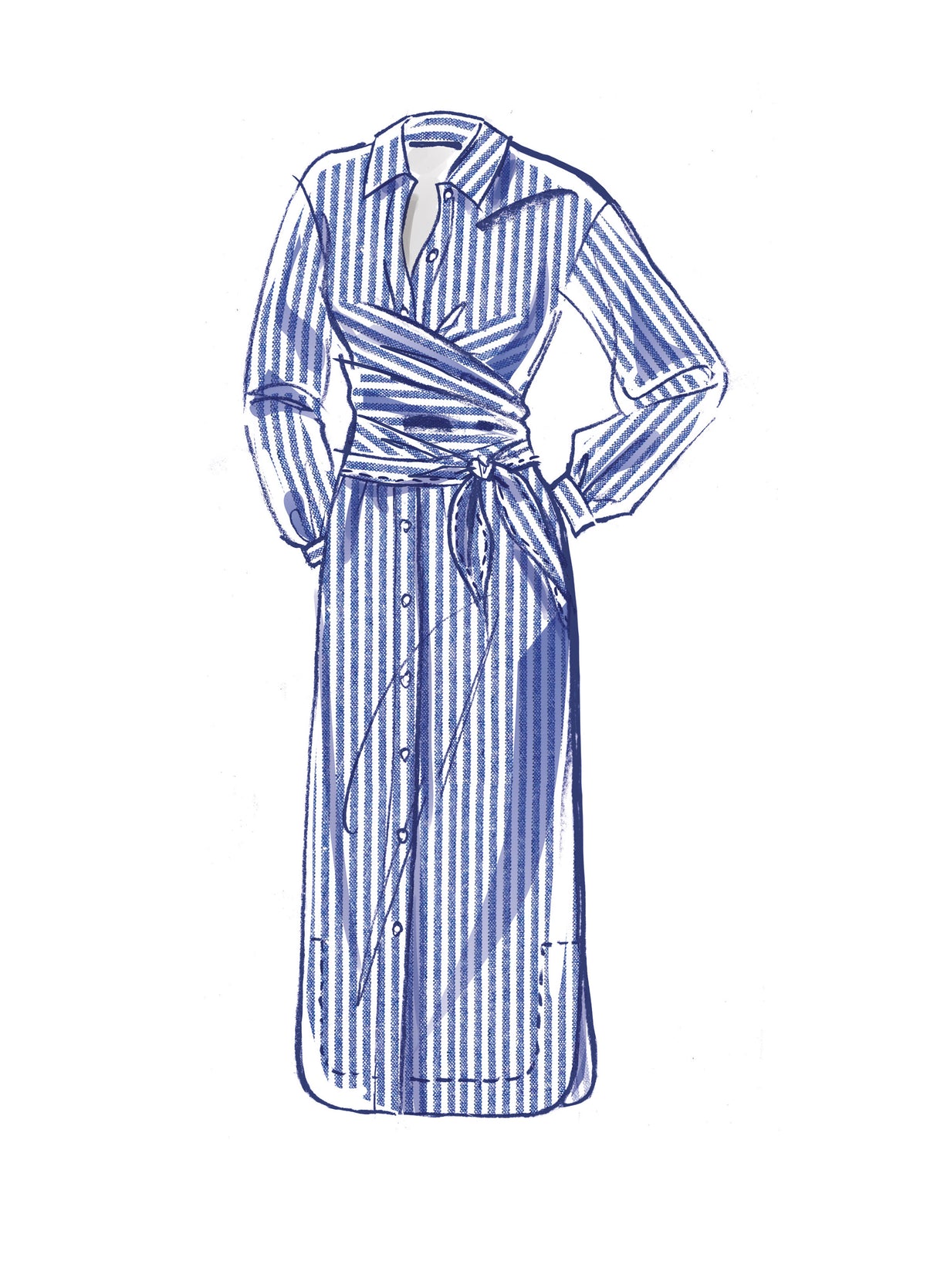 Patron McCall's n°8286 - Robe-chemise portefeuille élégante