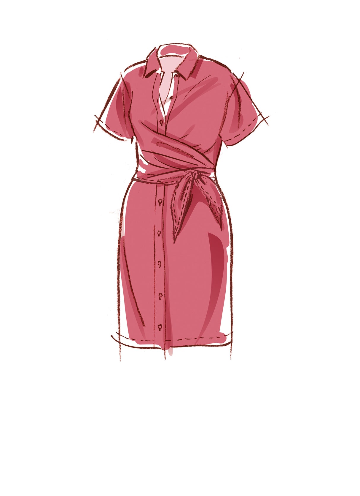 Patron McCall's n°8286 - Robe-chemise portefeuille élégante