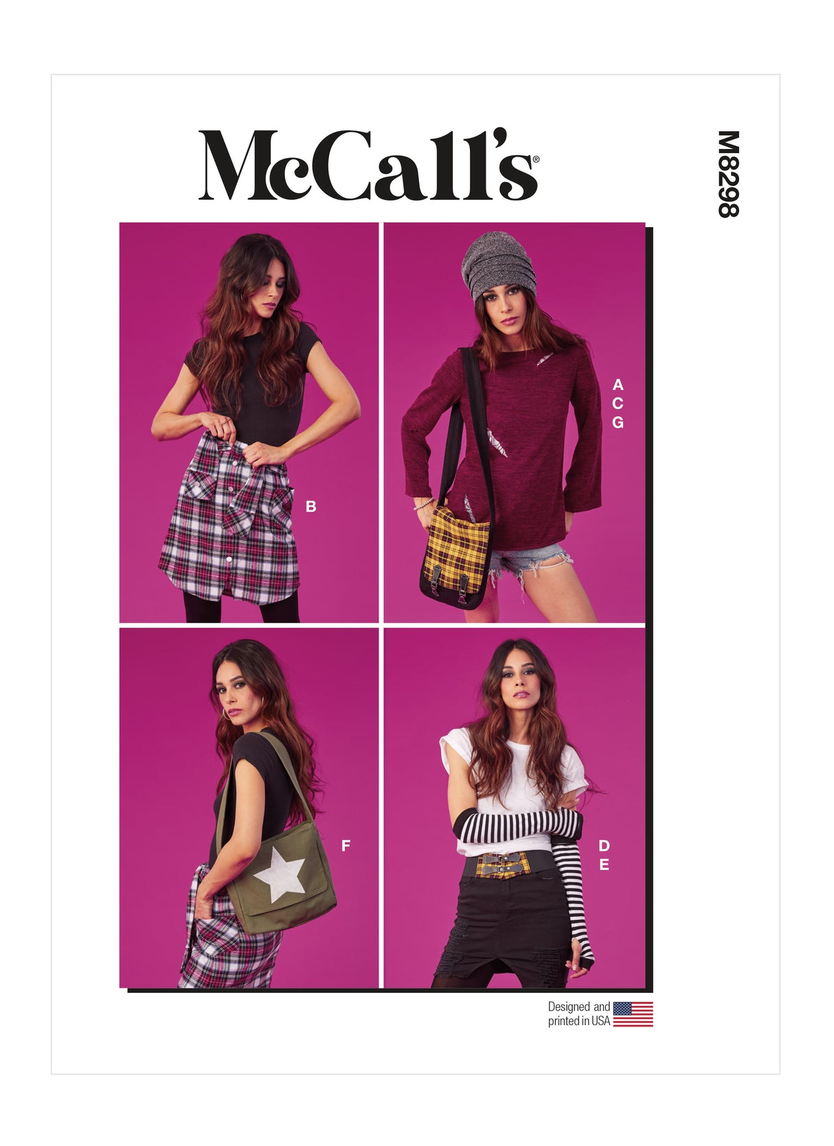 Patron McCall's n°8298 - Ensemble tunique, jupe et accessoires pour femmes
