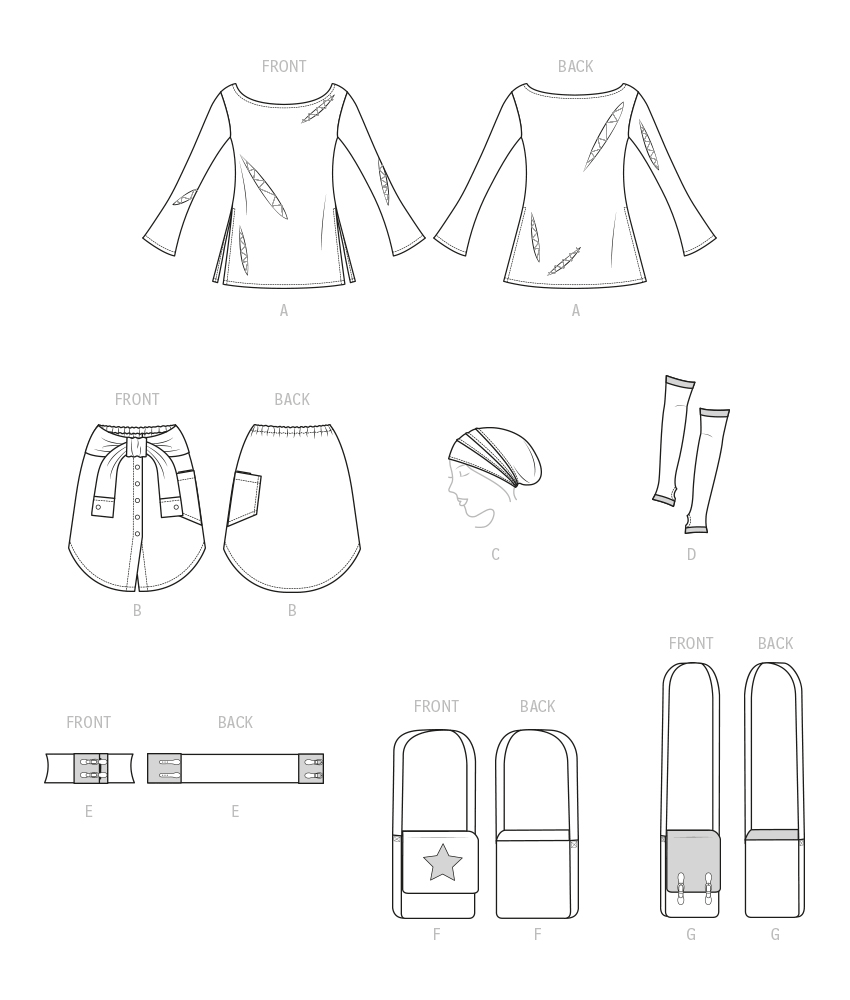 Patron McCall's n°8298 - Ensemble tunique, jupe et accessoires pour femmes