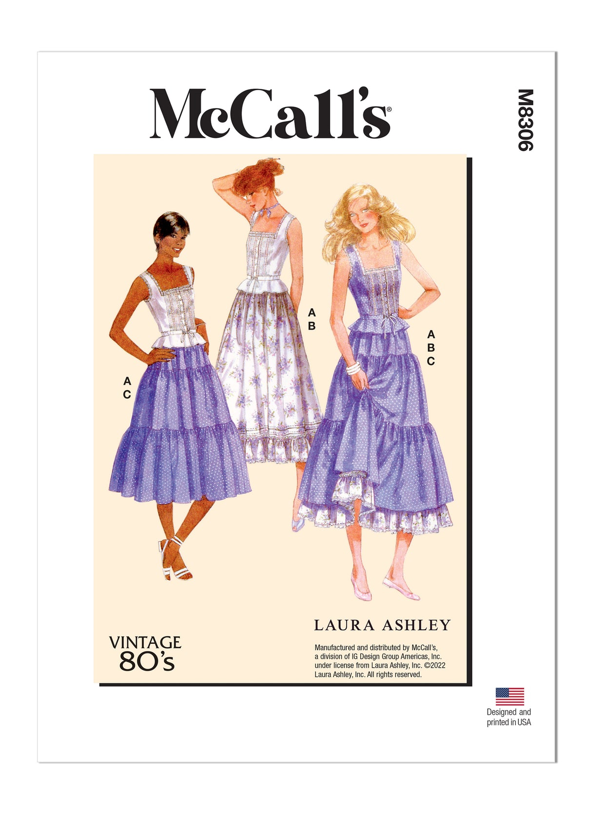 Patron McCall's n°8306 - Haut et jupes pour femmes