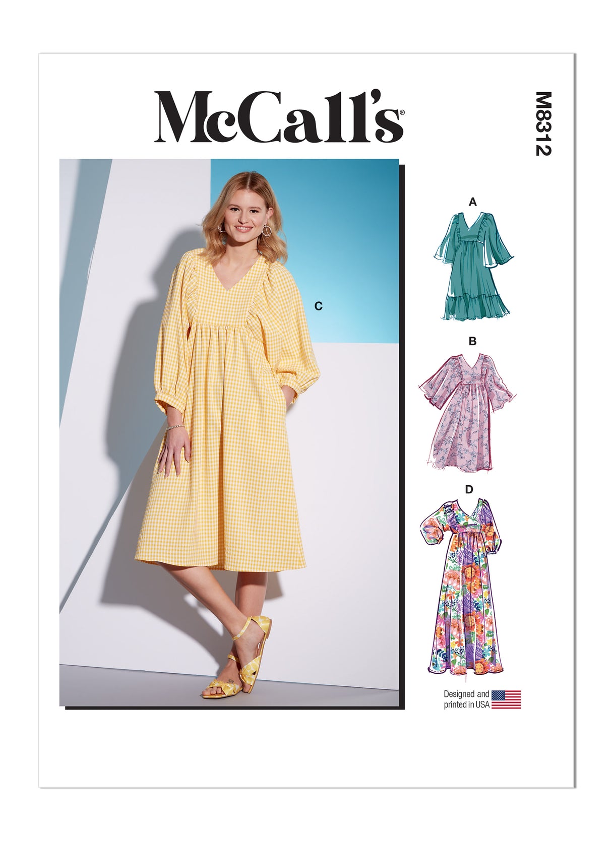 Patron McCall's n°8312 - Robe à col en V pour femmes