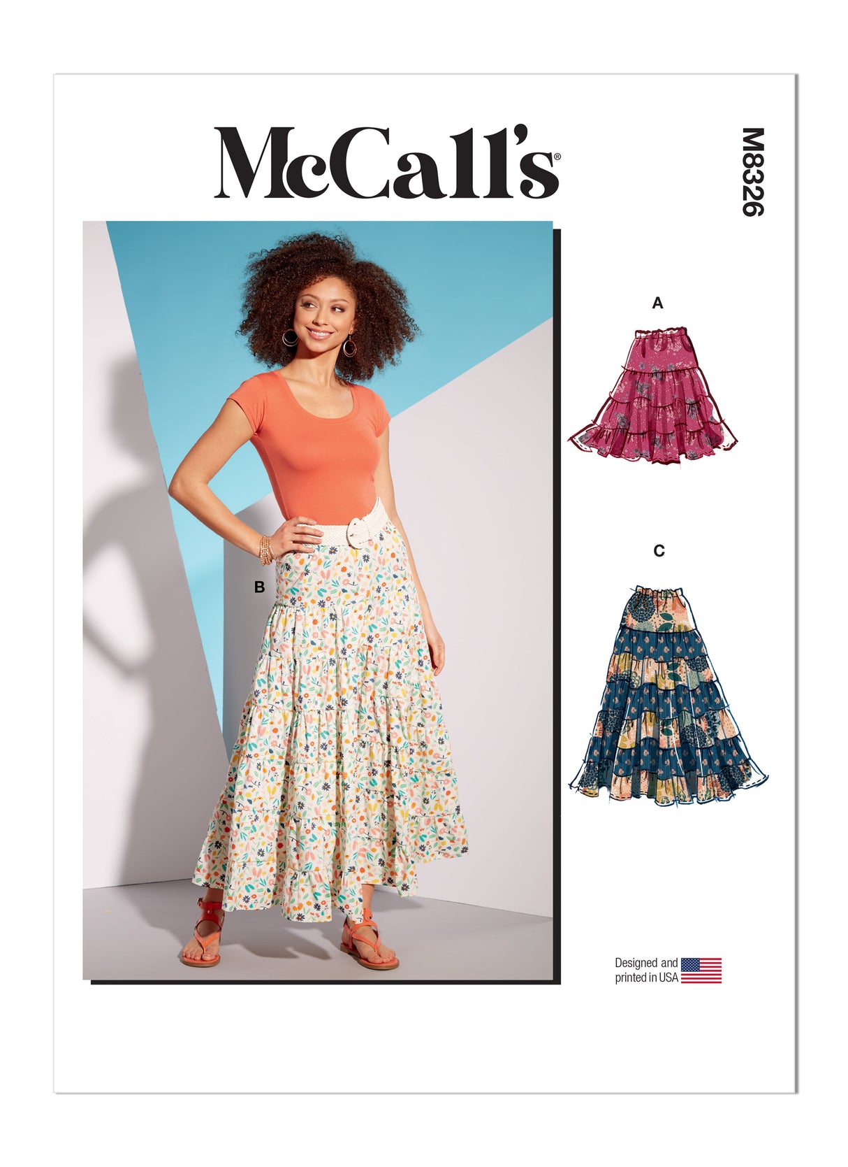 Patron McCall's n°8326 - Jupe bohème à volants pour femmes