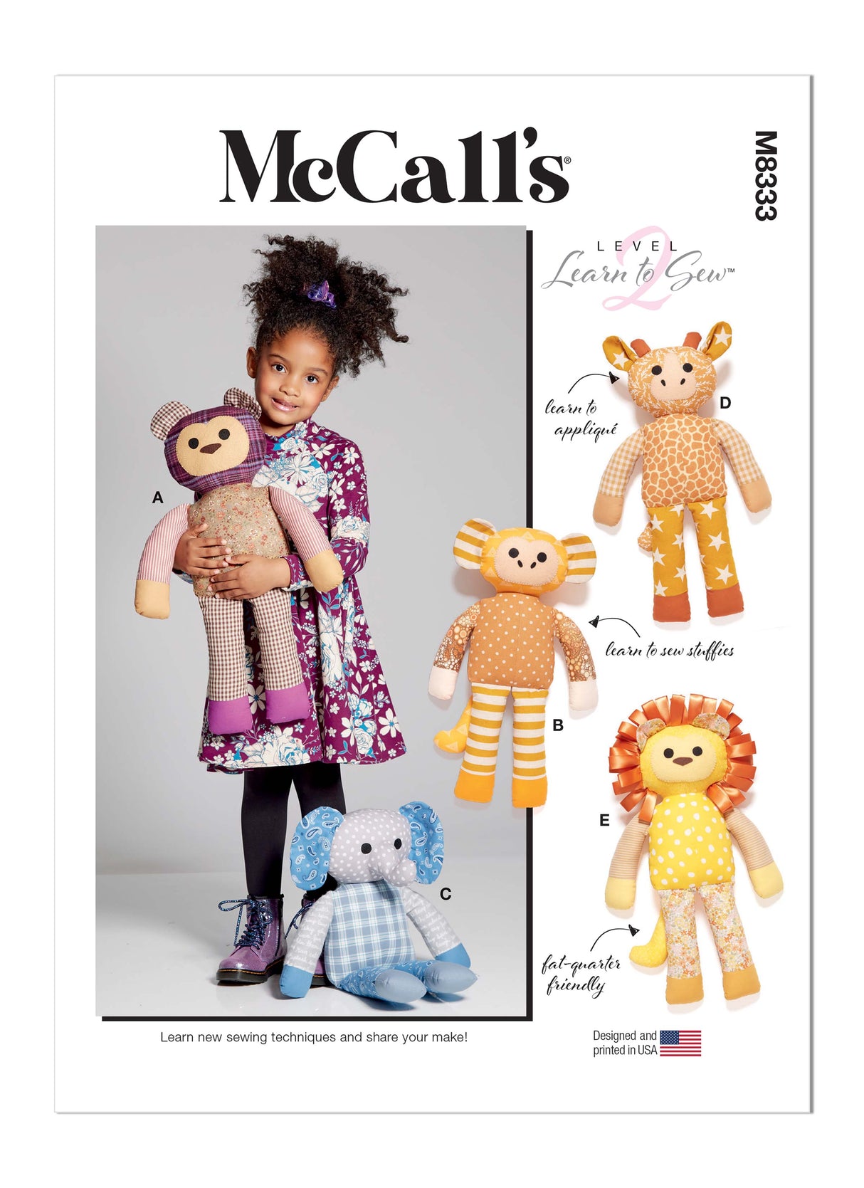Patron McCall's n°8333 - Animaux en peluche