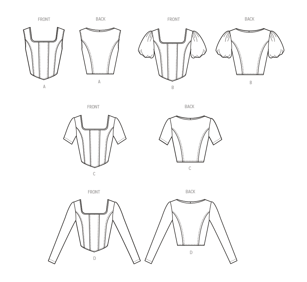 Patron McCall's n°8364 - Haut corset en tricot