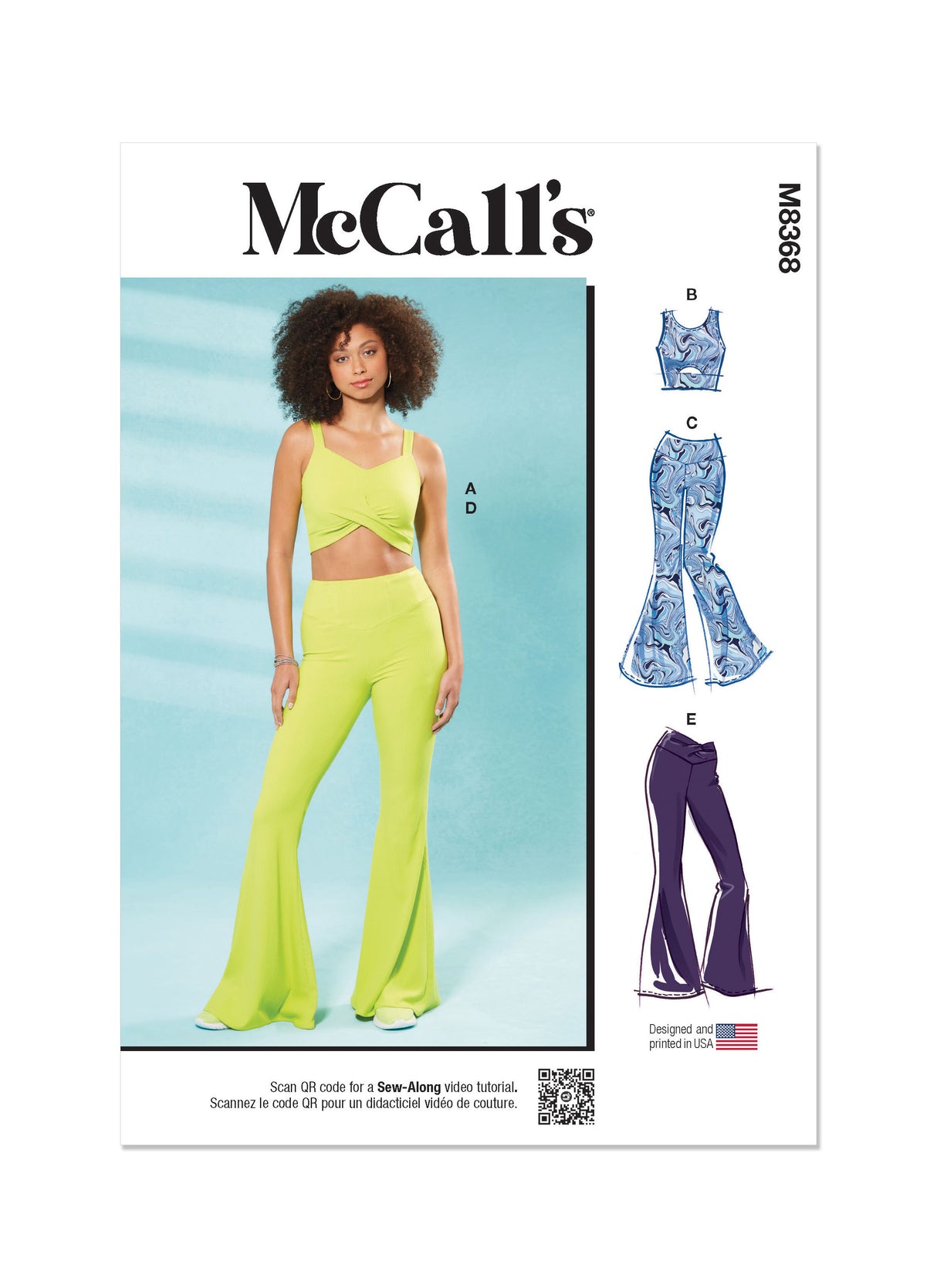Patron McCall's n°8368 - Haut court et pantalon évasé