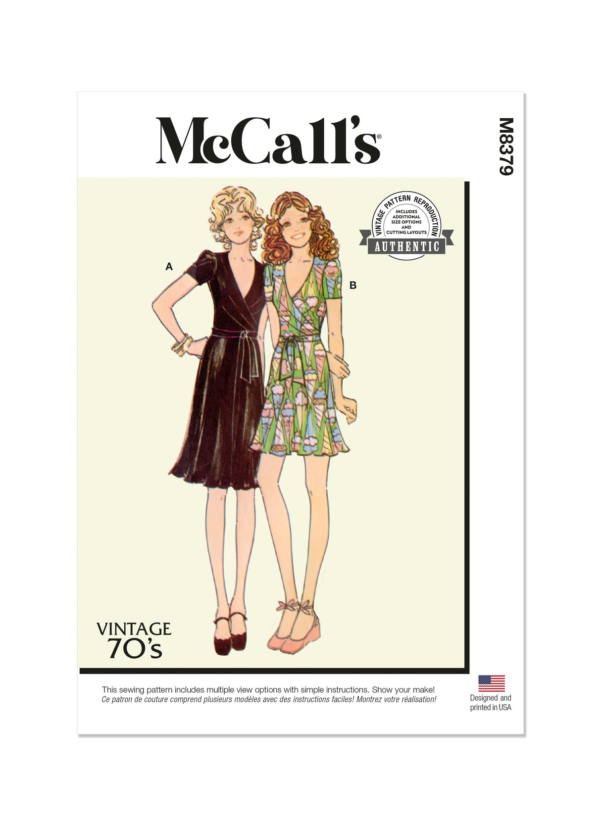 Patron McCall's n°8379 - Robe portefeuille vintage