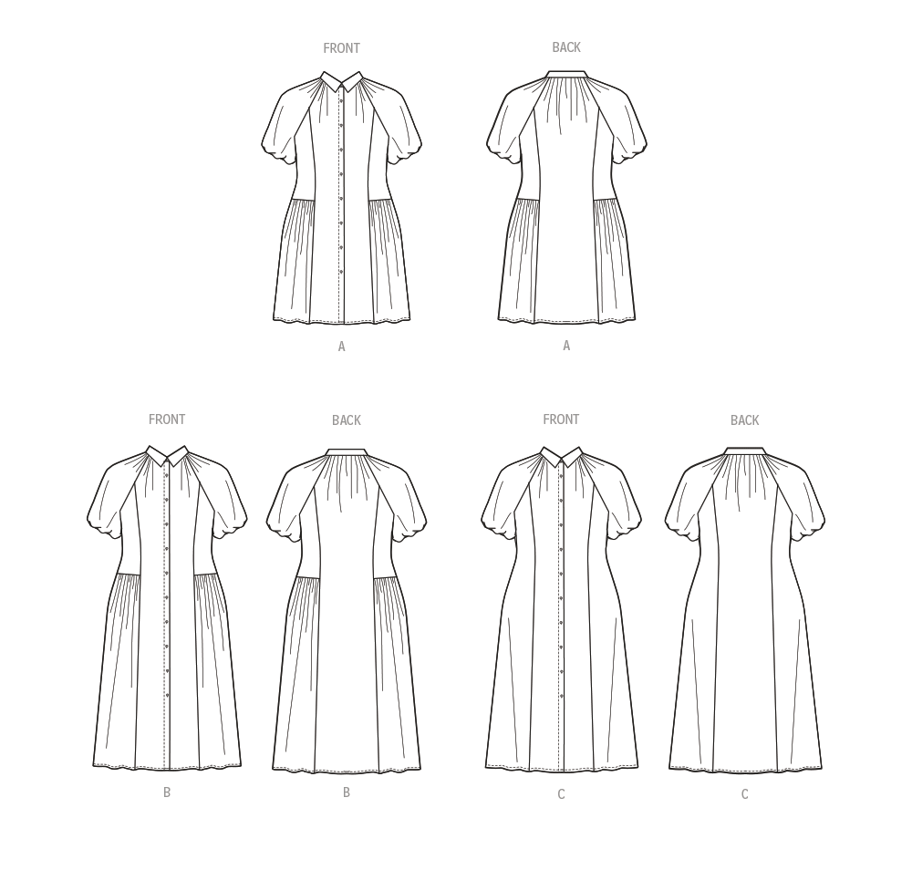 Patron McCall's n°8385 - Robe chemisier à manches bouffantes