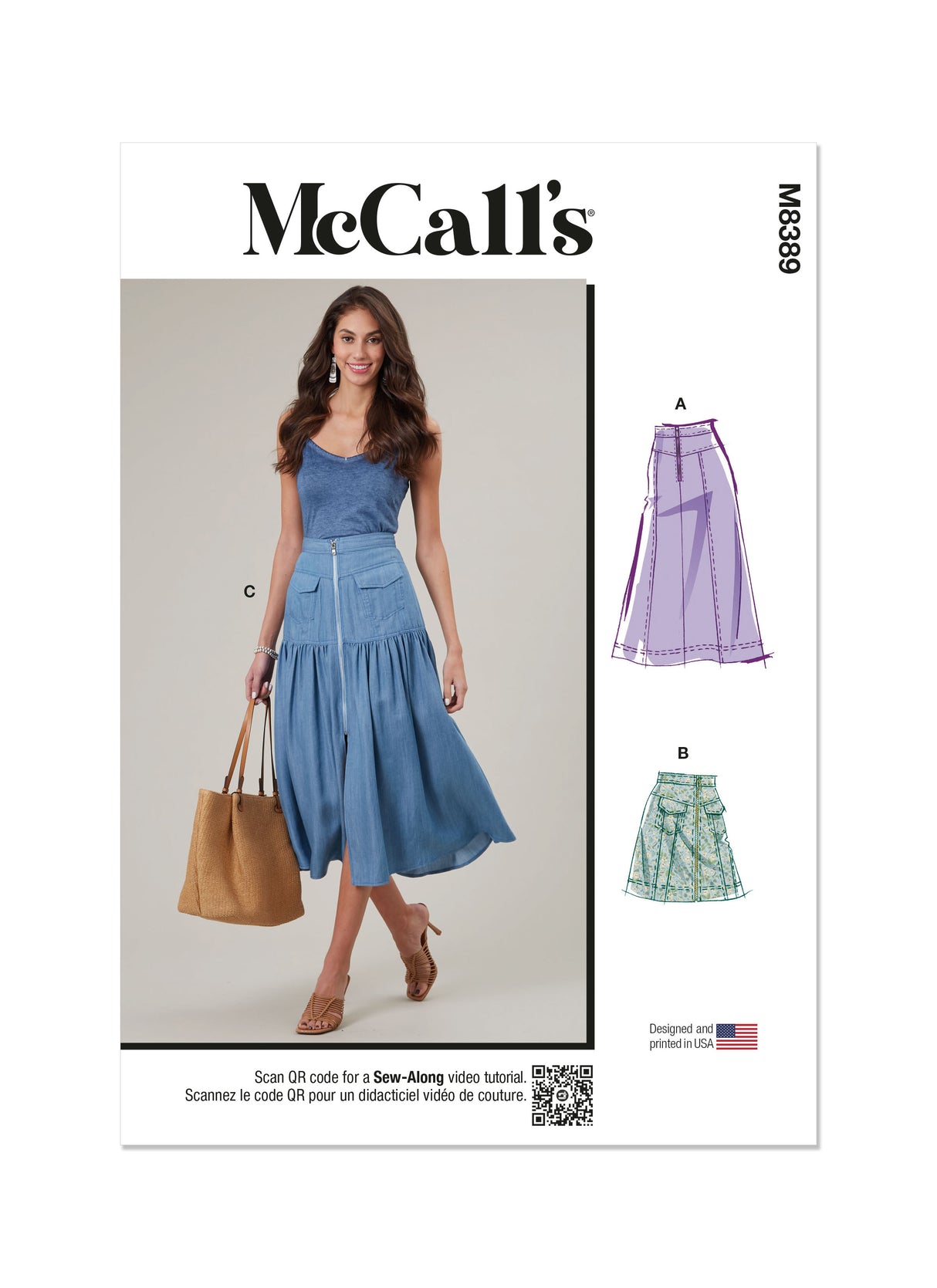 Patron McCall's n°8389 - Jupe trapèze taille haute