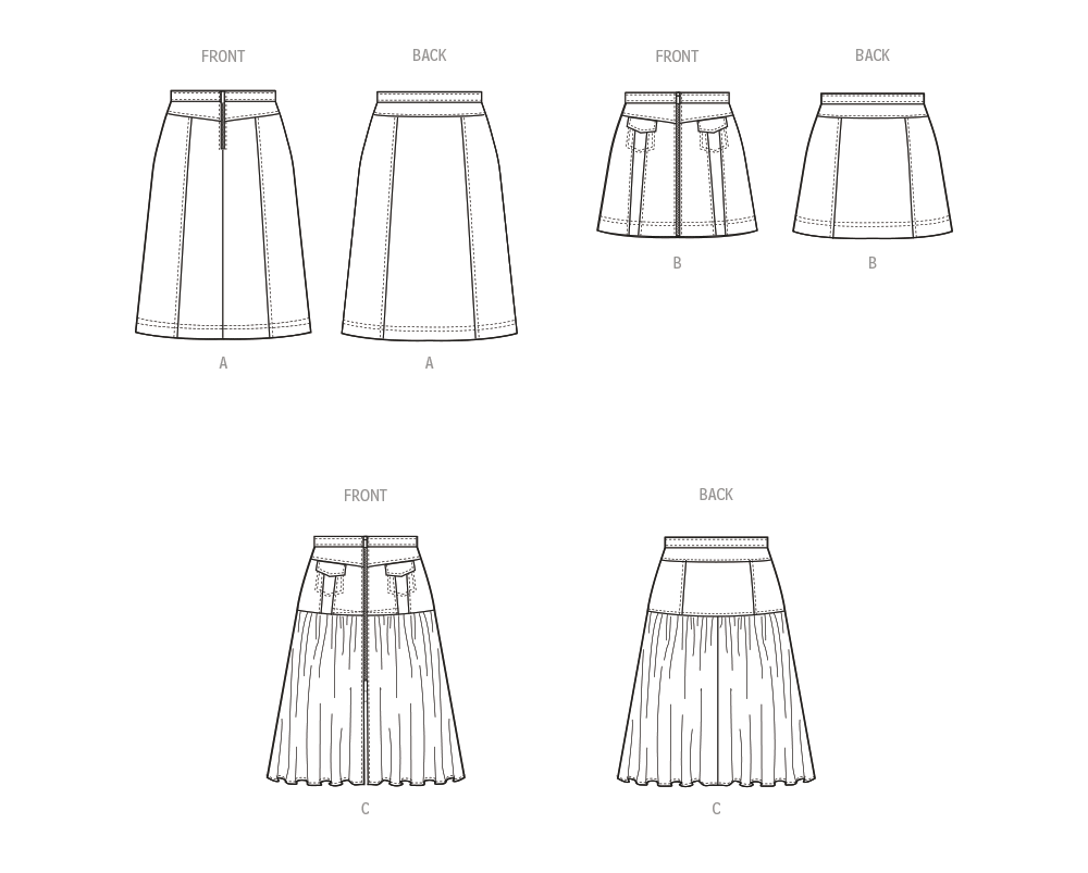 Patron McCall's n°8390 - Jupe trapèze taille haute