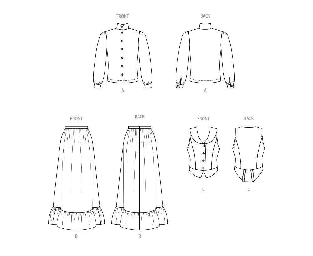 Patron McCall's n°8398 - Costume féminin style western