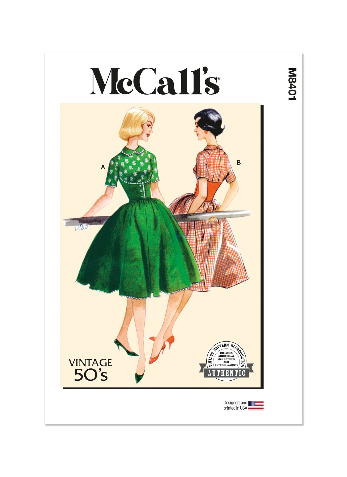 Patron McCall's n°8401 - Robe vintage des années 1950