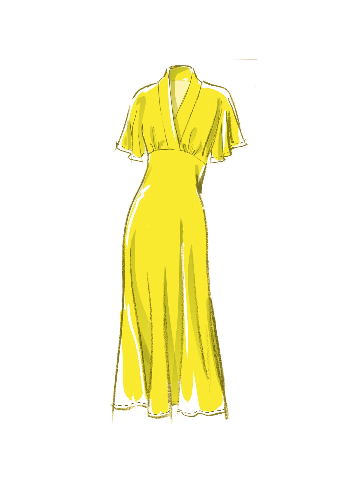 Patron McCall's n°8406 - Robe à taille empire avec variations de manches et d'ourlet