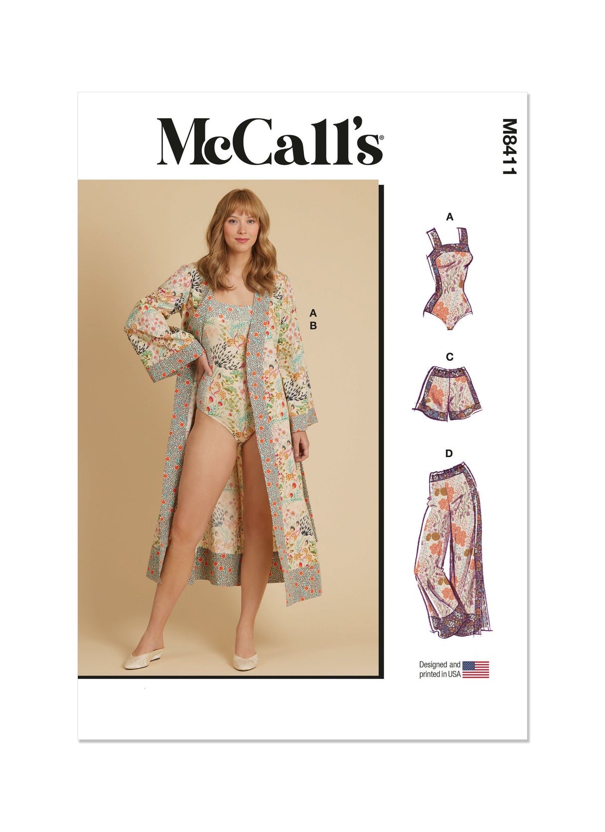 Patron McCall's n°8411 - Body, peignoir, short et pantalon