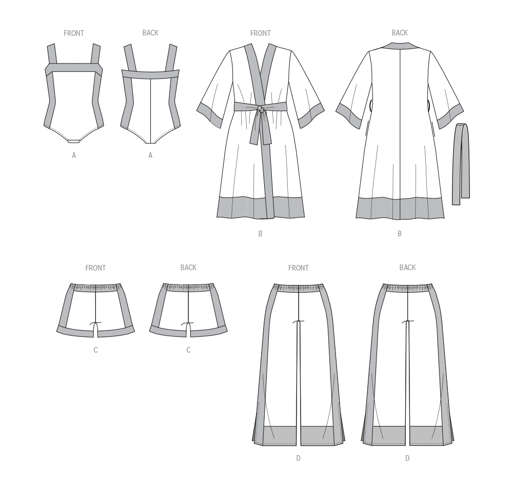 Patron McCall's n°8412 - Body, peignoir, short et pantalon