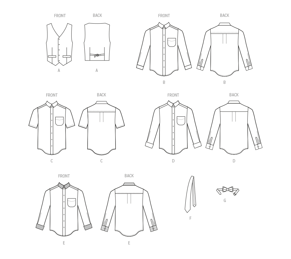 Patron McCall's n°8415 - Gilet, chemise et accessoires pour homme
