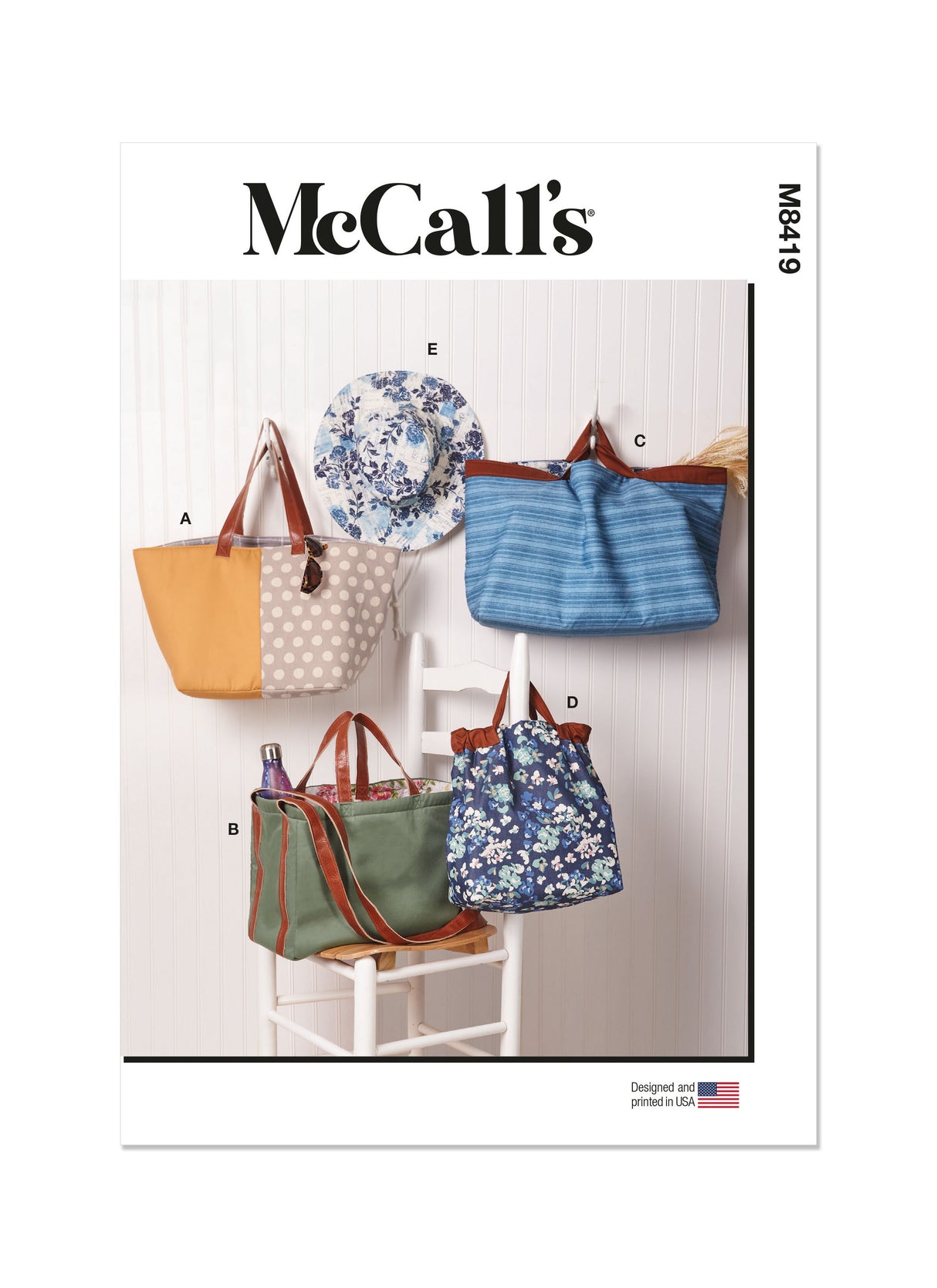 Patron McCall's n°8419 - Sacs fourre-tout et chapeau