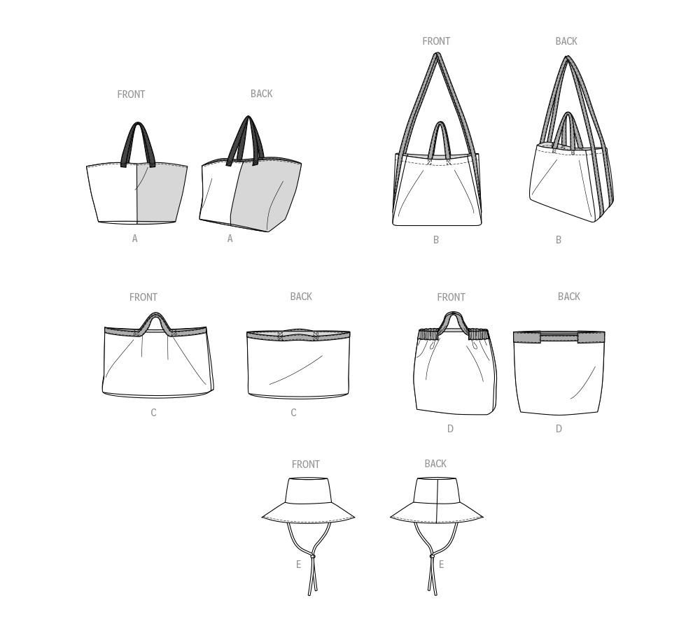 Patron McCall's n°8419 - Sacs fourre-tout et chapeau