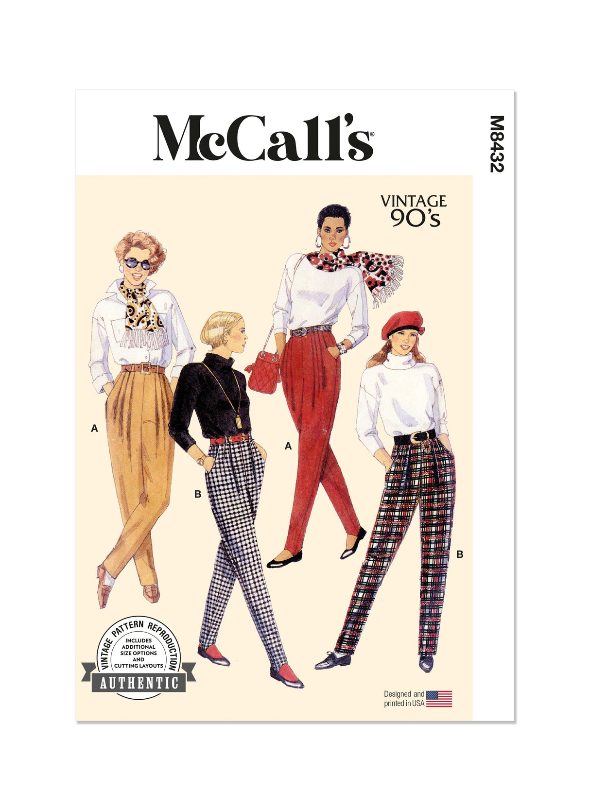 Patron McCall's n°8432 - Pantalons vintage des années 1990