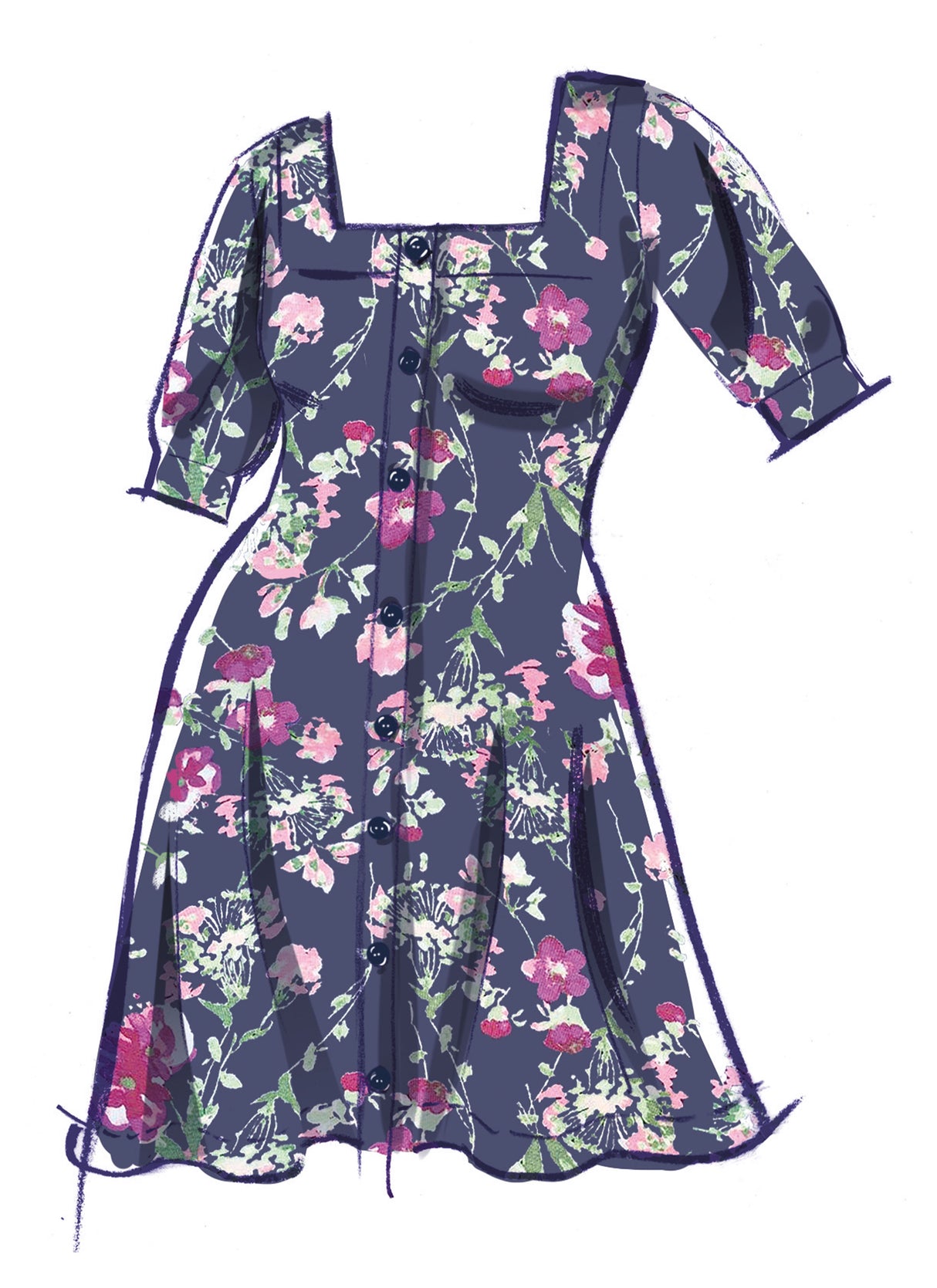 Patron McCall's n°8435 - Robe en maille à encolure carrée