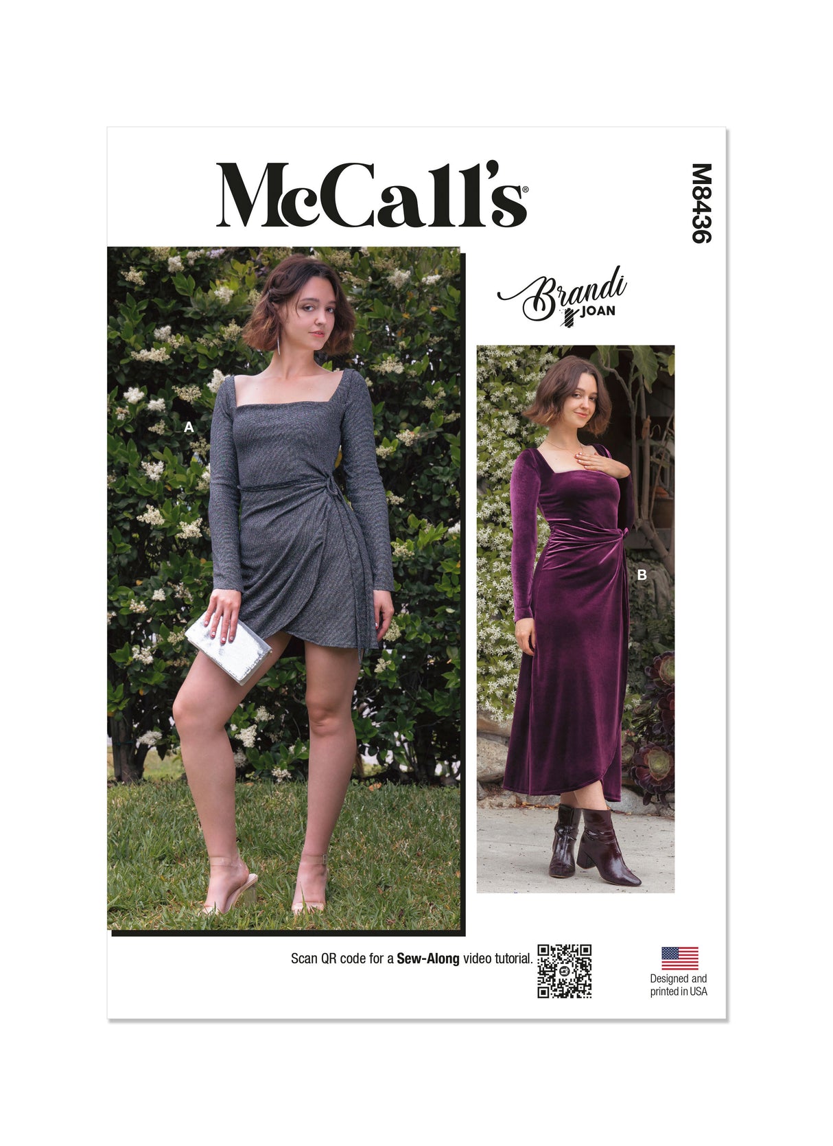 Patron McCall's n°8436 - Robe portefeuille à encolure carrée