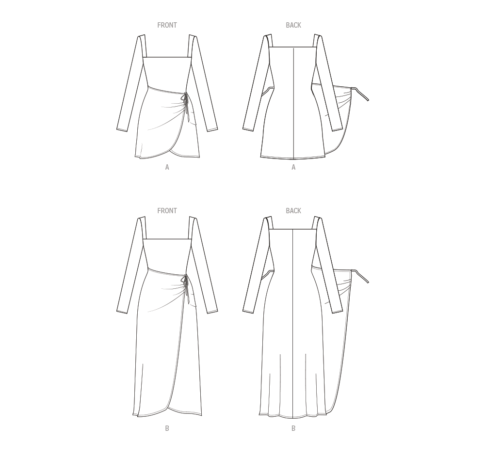 Patron McCall's n°8436 - Robe portefeuille à encolure carrée