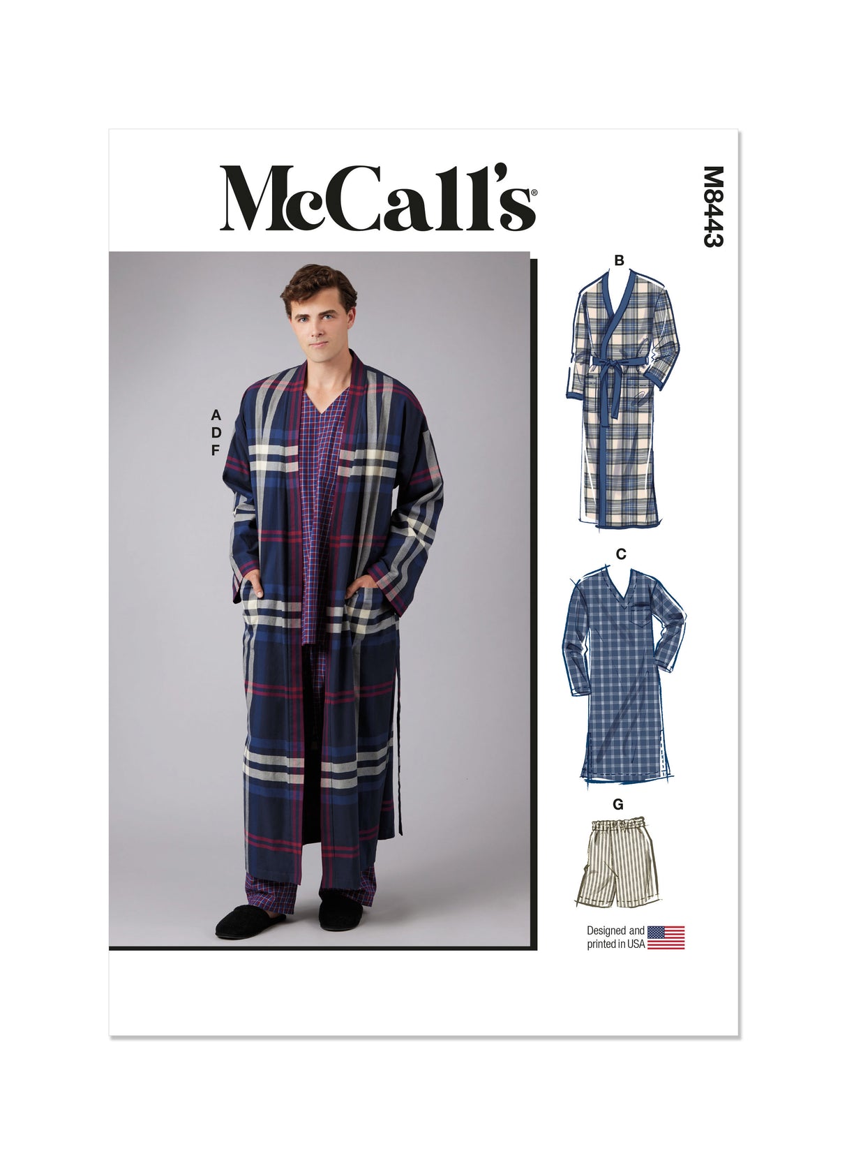 Patron McCall's n°8443 - Vêtements de nuit pour homme