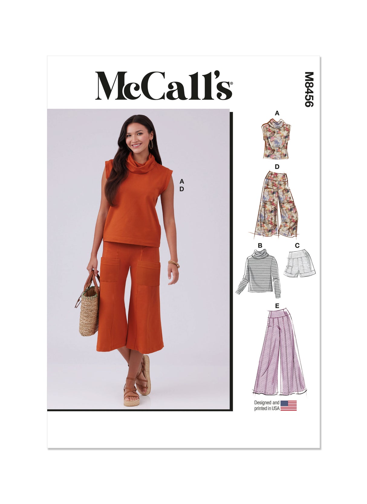 Patron McCall's n°8456 - Haut en tricot, short et pantalon