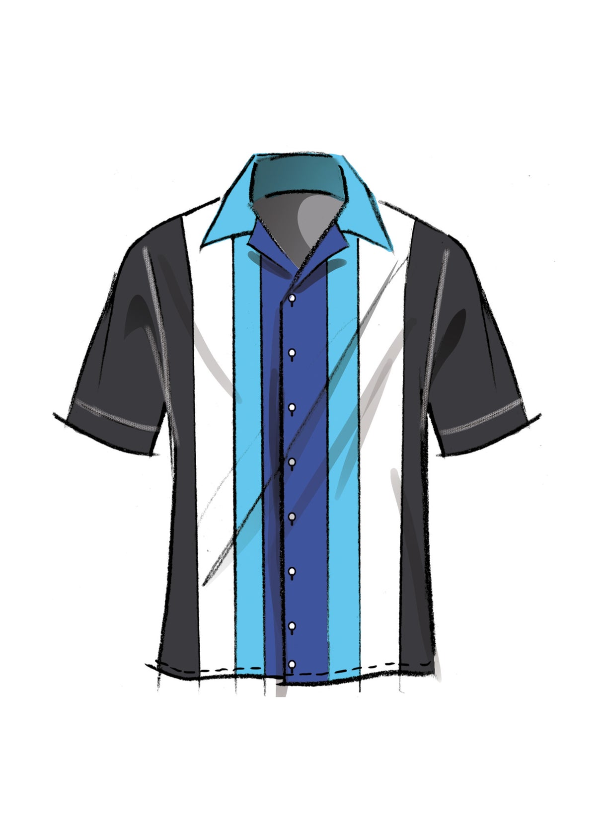 Patron McCall's n°8459 - Chemise de bowling ajustée pour homme
