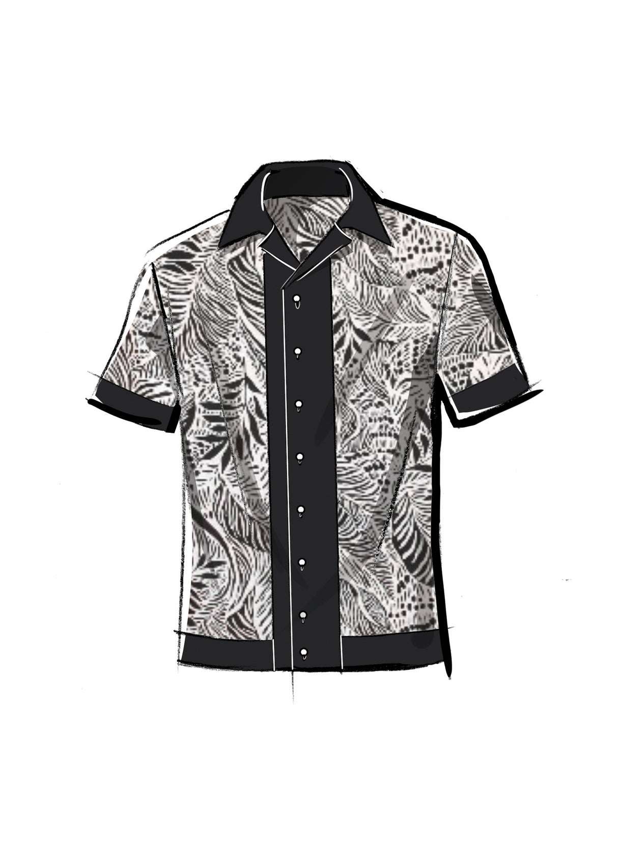 Patron McCall's n°8459 - Chemise de bowling ajustée pour homme