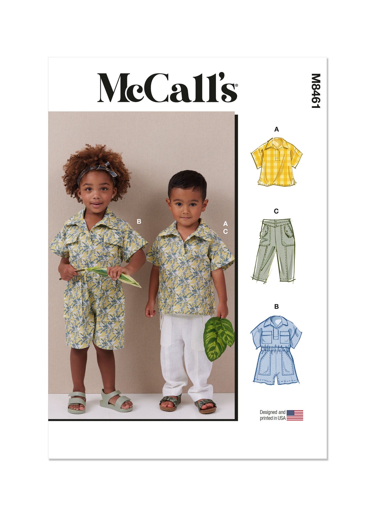 Patron McCall's n°8461 - Haut, barboteuse et pantalon pour enfants