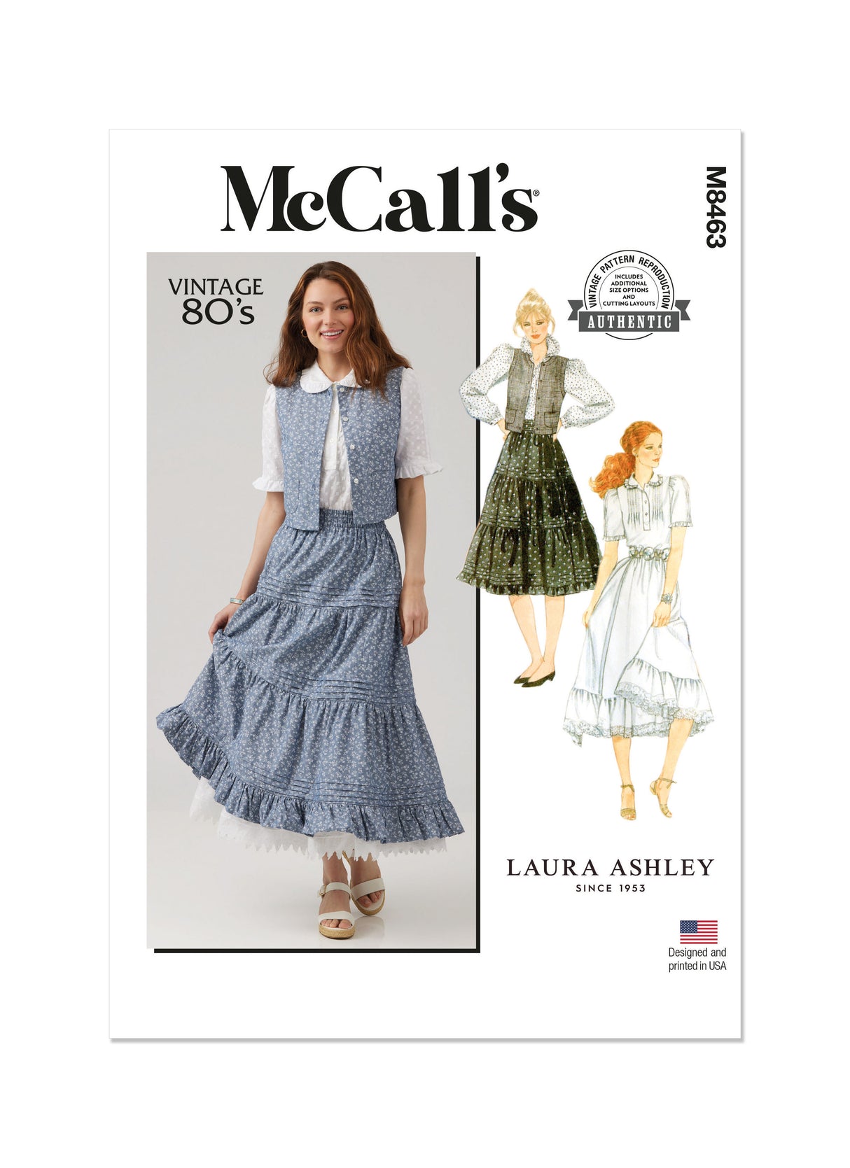 Patron McCall's n°8463 - Chemisier, gilet, jupe et jupon vintage