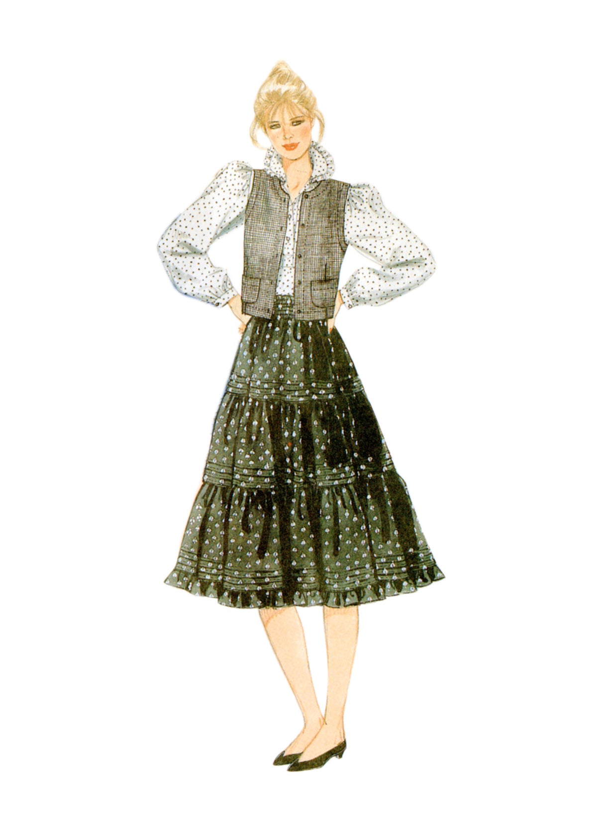 Patron McCall's n°8463 - Chemisier, gilet, jupe et jupon vintage