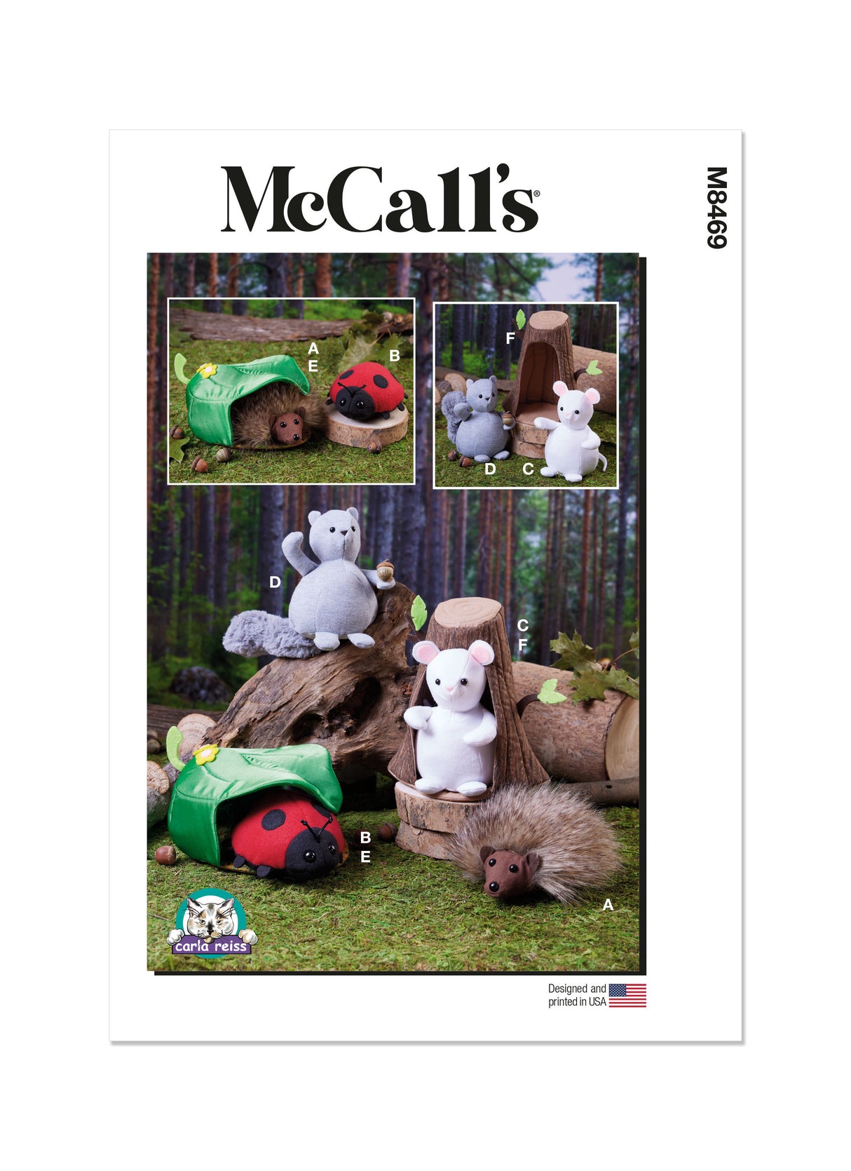 Patron McCall's n°8469 - Animaux en peluche et leurs maisons