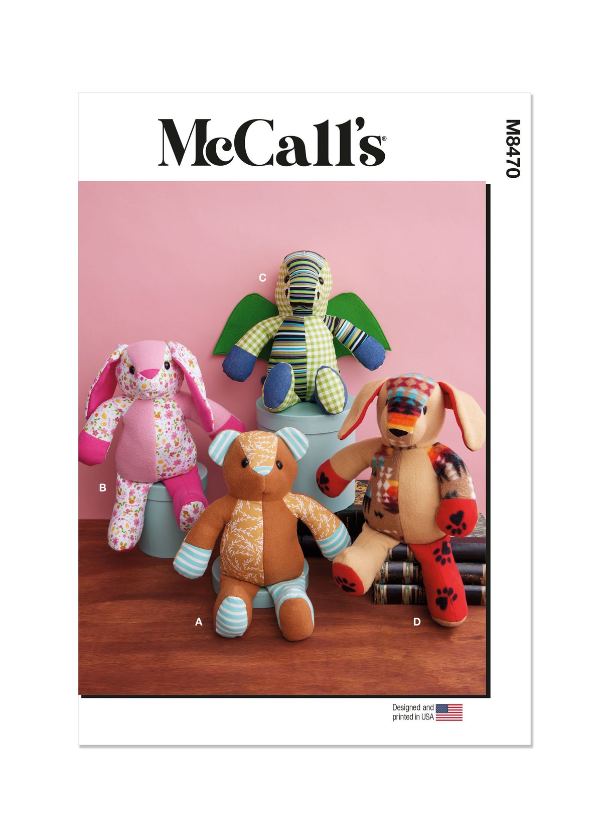 Patron McCall's n°8470 - Animaux en peluche décoratifs