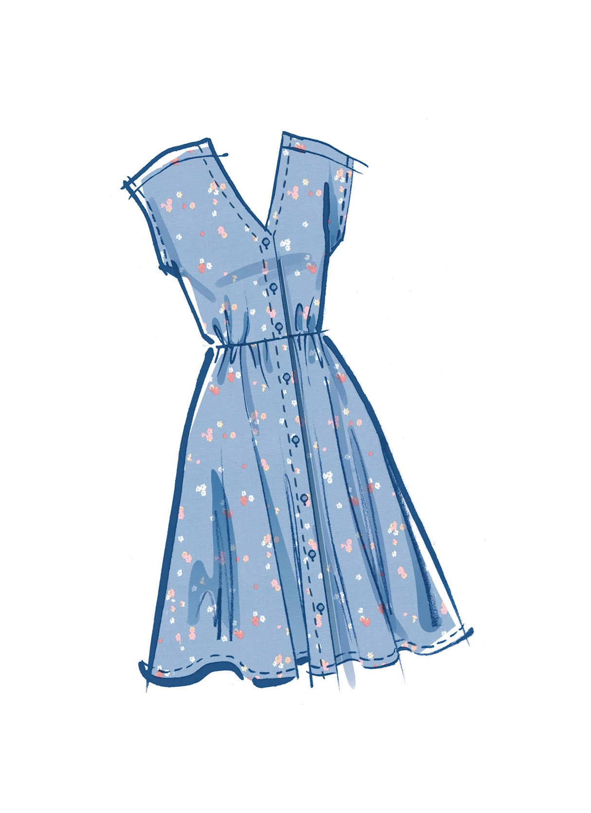 Patron McCall's n°8477 - Robe-chemise à épaules tombantes