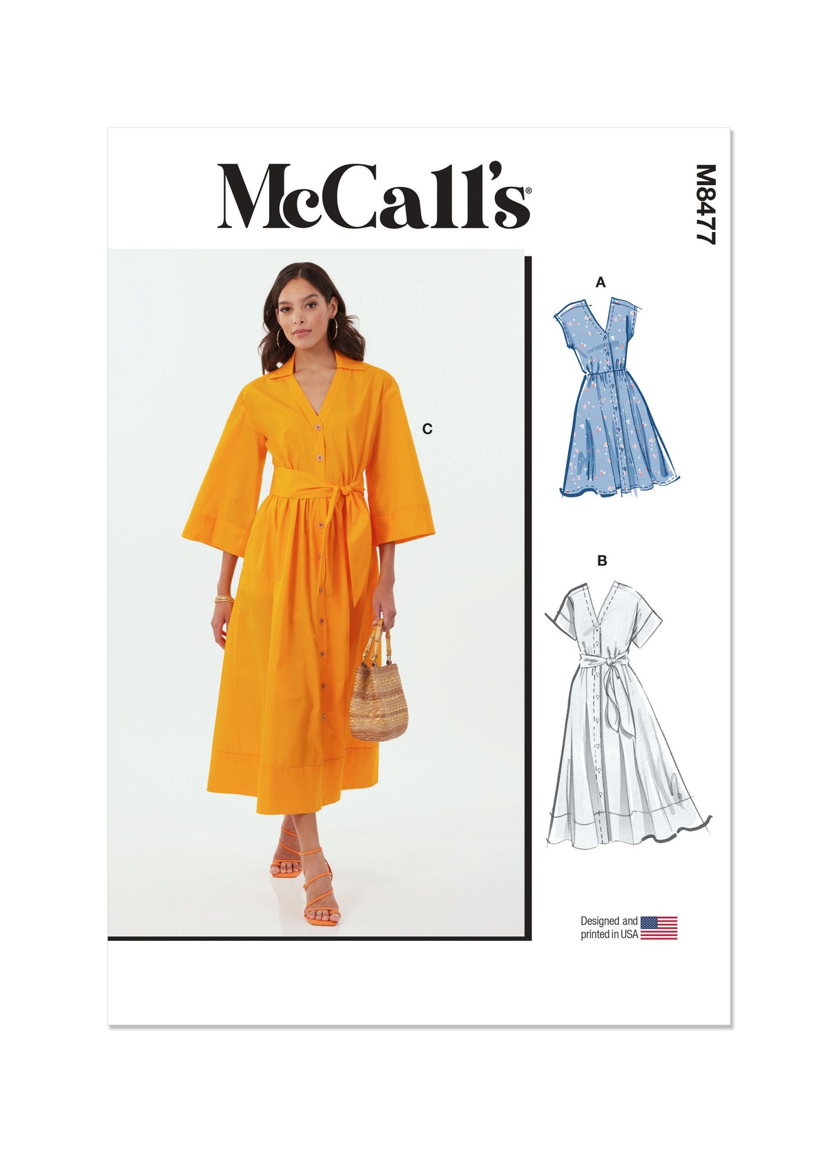 Patron McCall's n°8477 - Robe-chemise à épaules tombantes