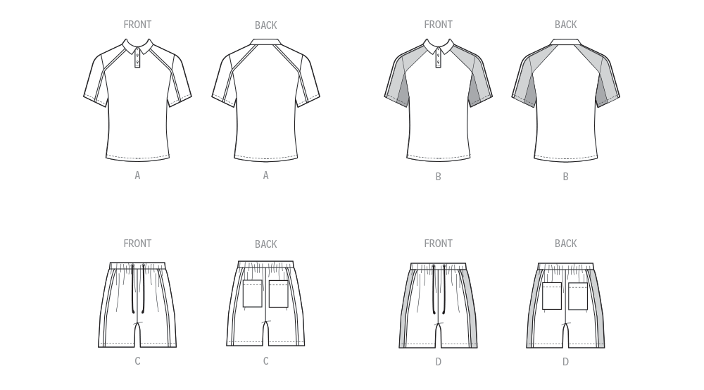 Patron McCall's n°8485 - Hauts et shorts pour hommes