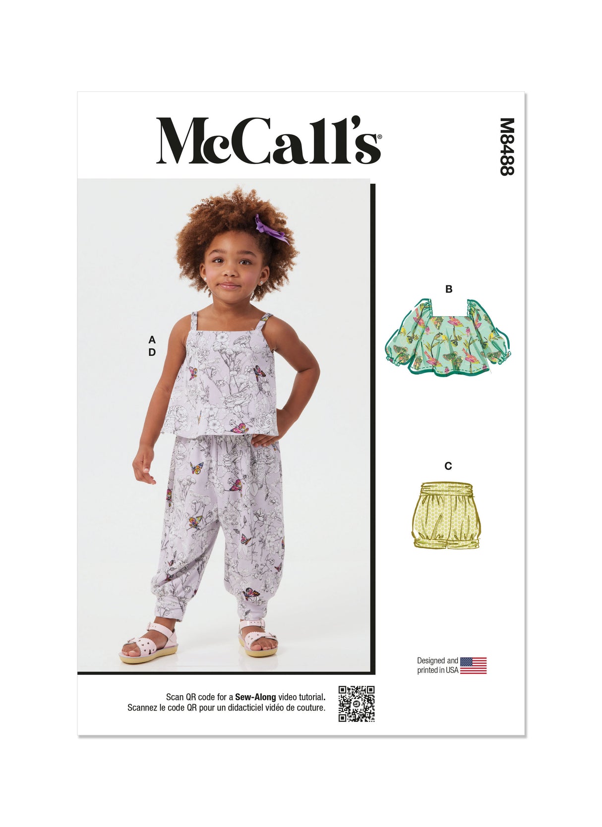 Patron McCall's n°8488 - Ensemble pour enfants : tops, shorts et pantalons