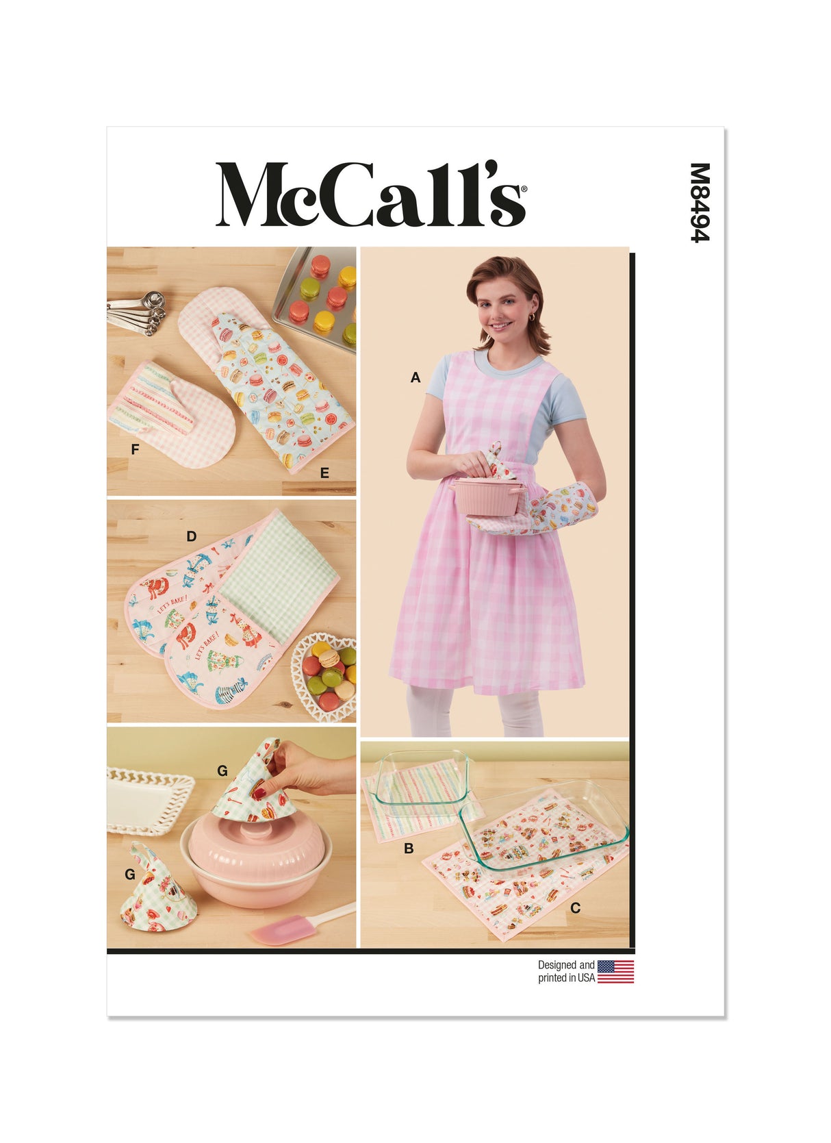 Patron McCall's n°8494 - Tablier et accessoires de cuisine pour femmes