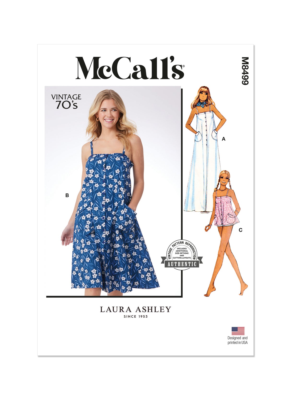 Patron McCall's n°8499 - Robe et haut vintage par Laura Ashley
