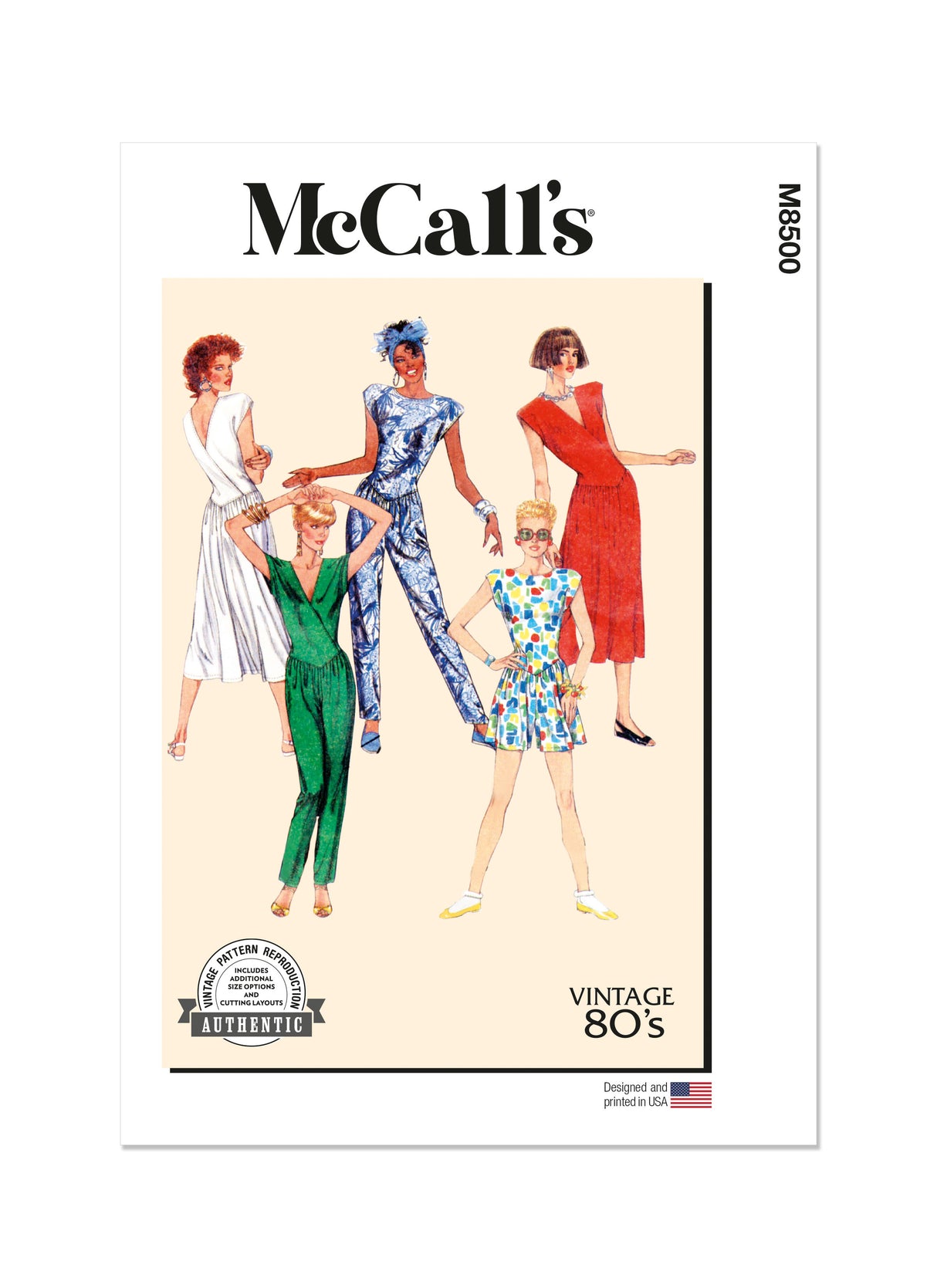 Patron McCall's n°8500 - Robe et combinaison vintage des années 1980