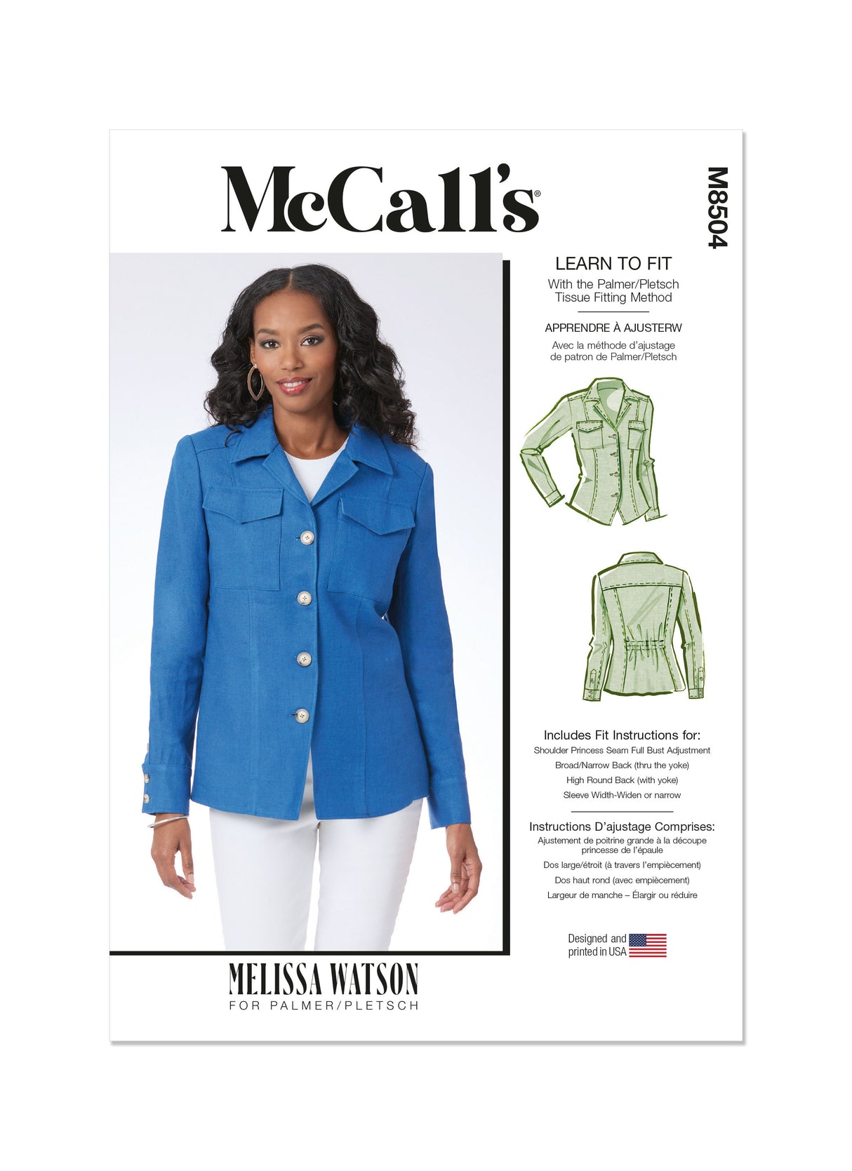 Patron McCall's n°8504 - Veste chemise pour femmes