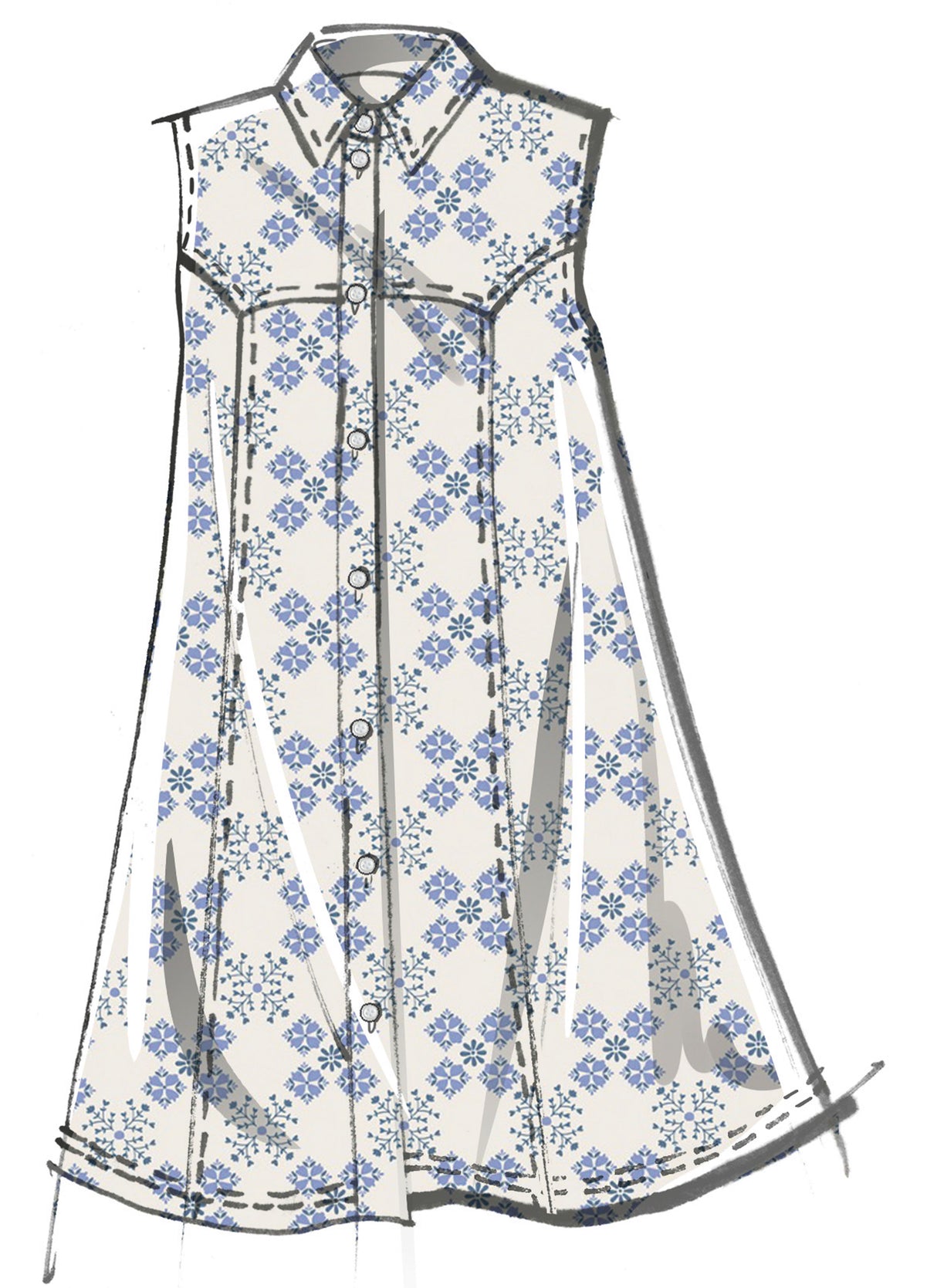Patron McCall's n°8508 - Robe boutonnée avec variations de manches