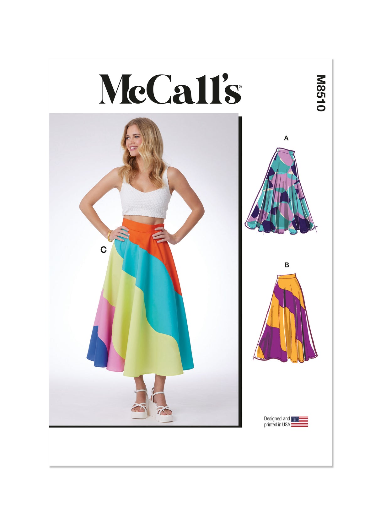 Patron McCall's n°8510 - Jupes mi-longues élégantes
