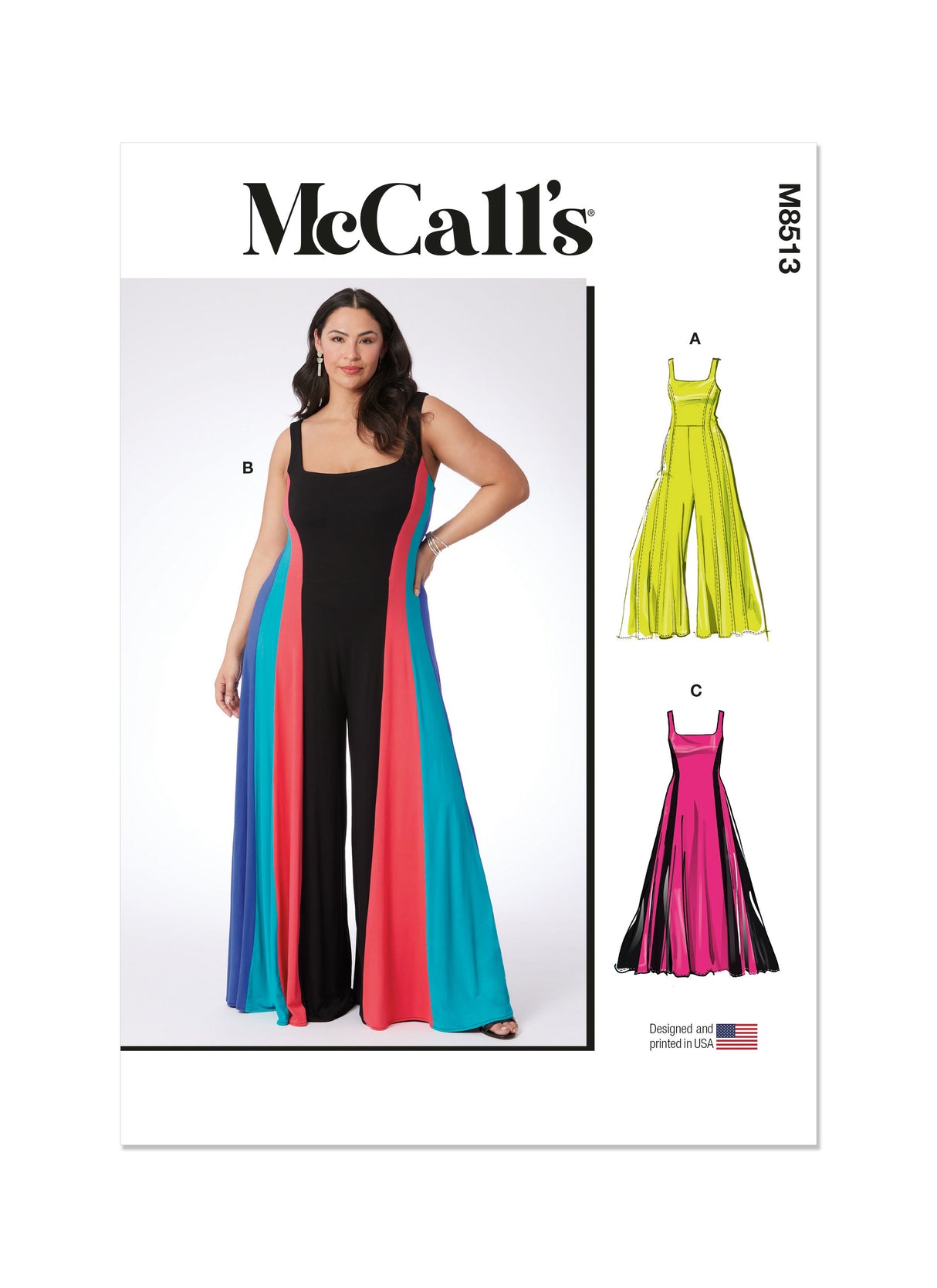 Patron McCall's n°8513 - Combinaison et robe longue élégantes