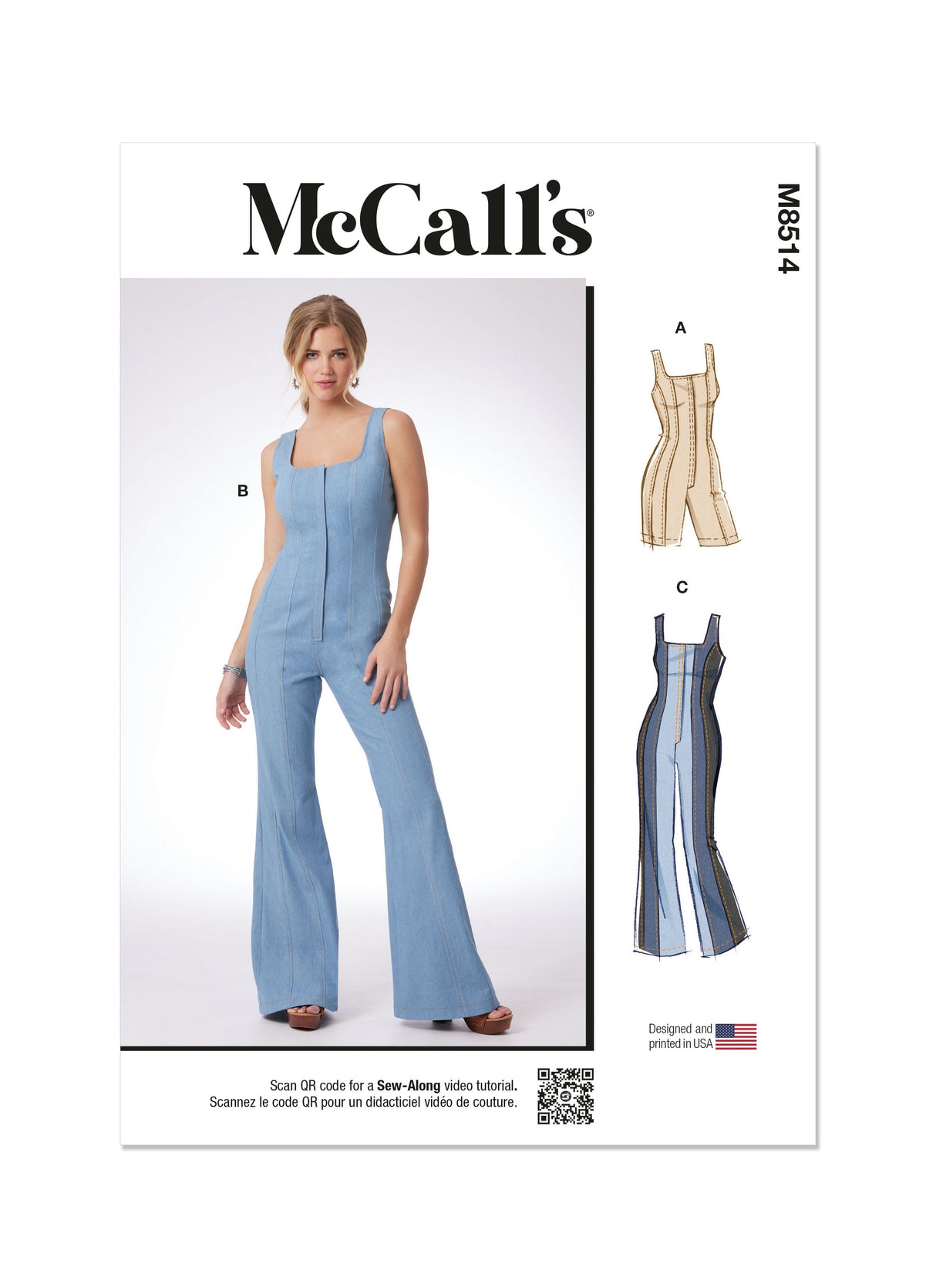Patron McCall's n°8514 - Barboteuse et combinaisons style corset